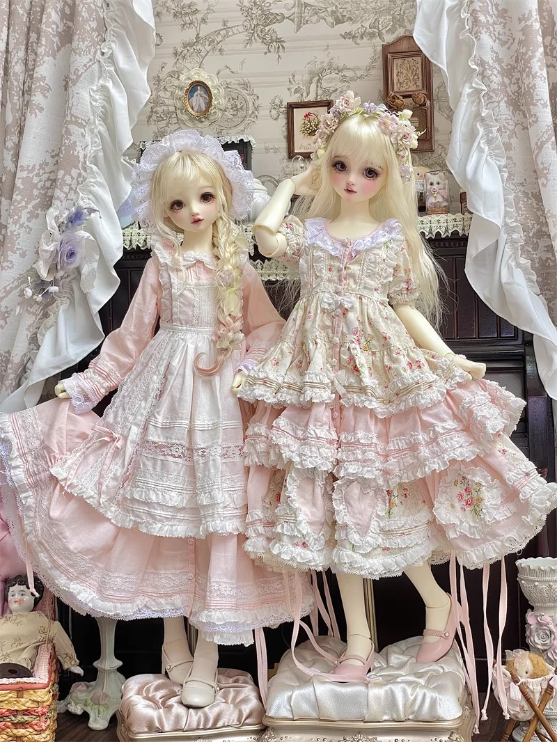 First Love Variation Pink Lace Trim 6-Piece Set BJD Doll Outfit Flower Princess Beauty Girls 1/3 Spot Inventory Doll Accessories