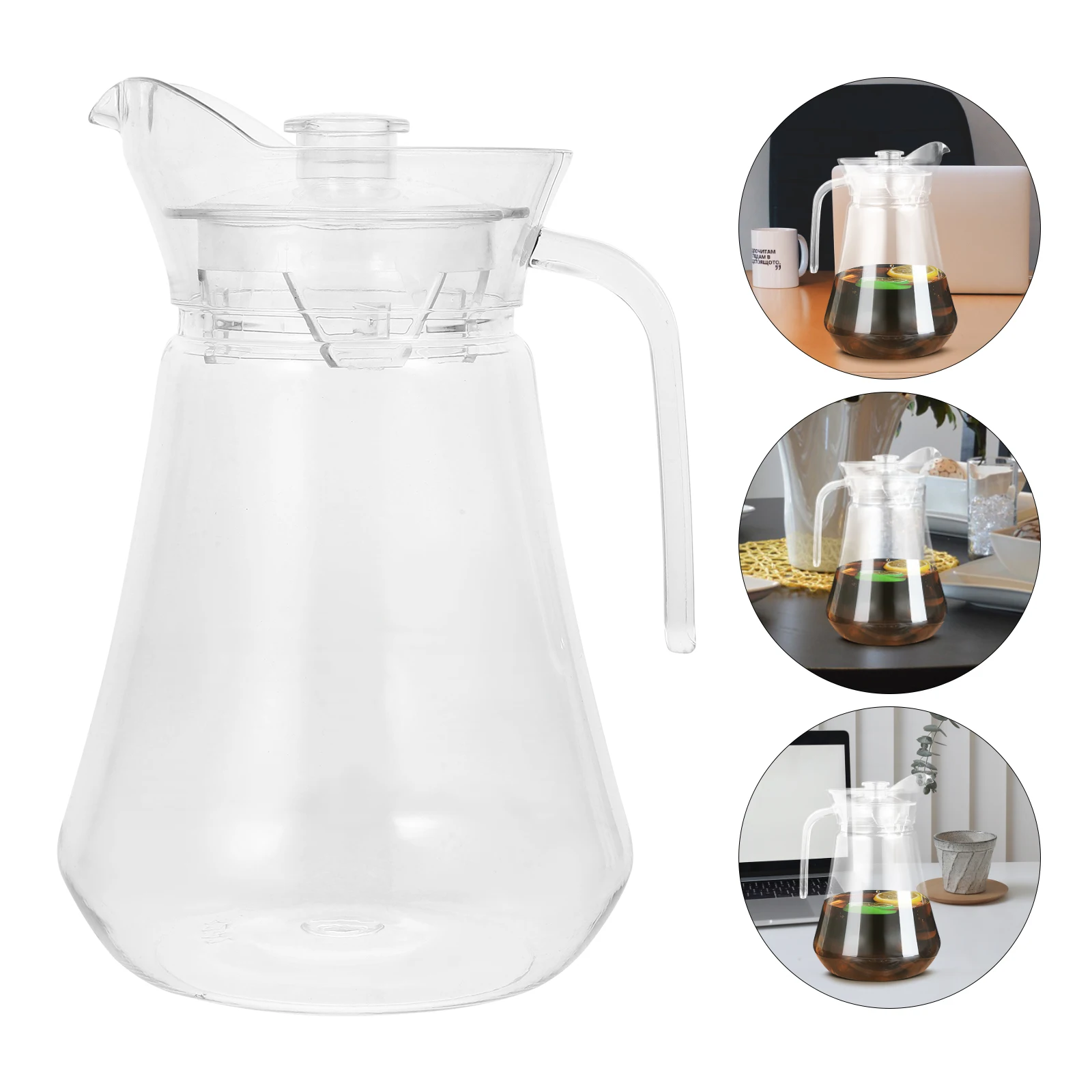 

1pc 1.3L Cold Water Transparent Large Capacity Storage Kettle For Beverage Juice Drink Household Use Multipurpose Water