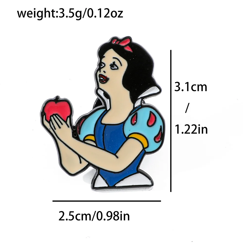 1 Pcs Cute Princess Brooch Set Fashion Cinderella Snow White Enamel Pin Backpack Clothing Jewelry Metal Badge Accessories Festiv