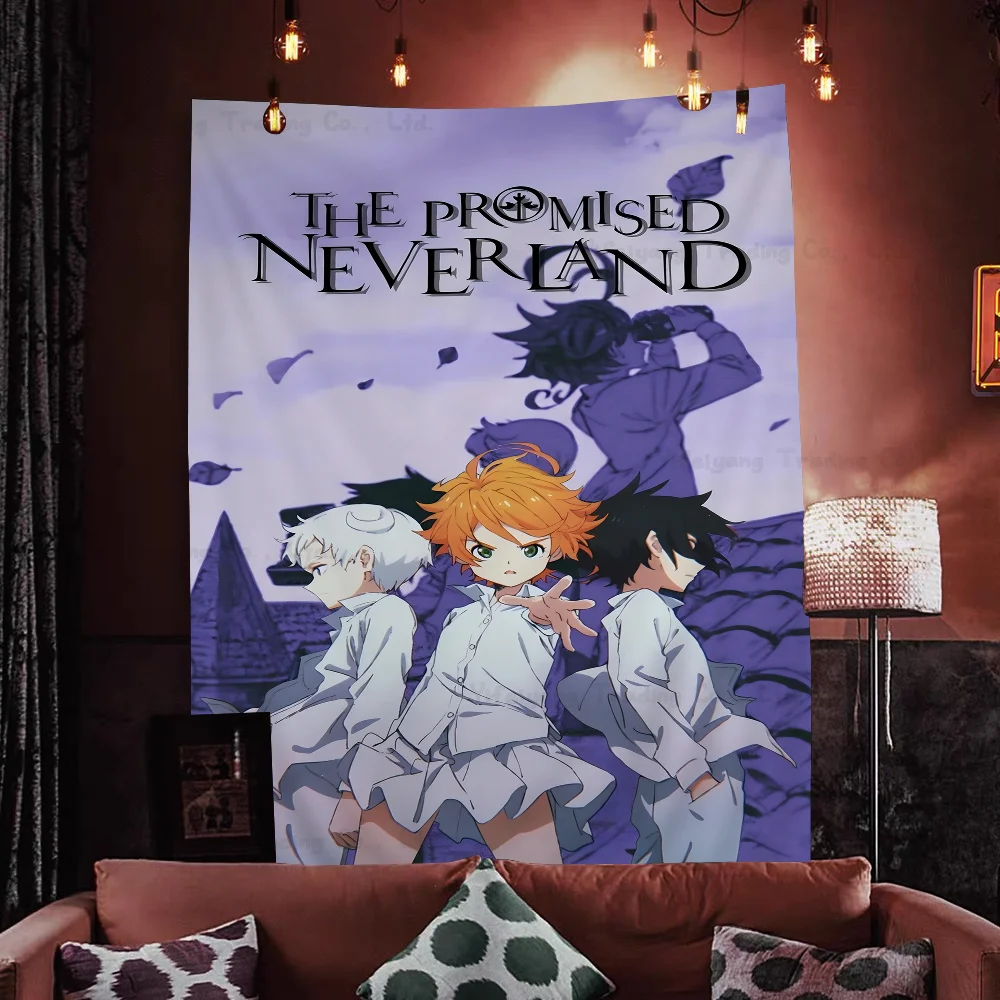 

The Promised Neverland Anime Cartoon Tapestry Art Science Fiction Room Home Decor Wall Hanging Home Decor