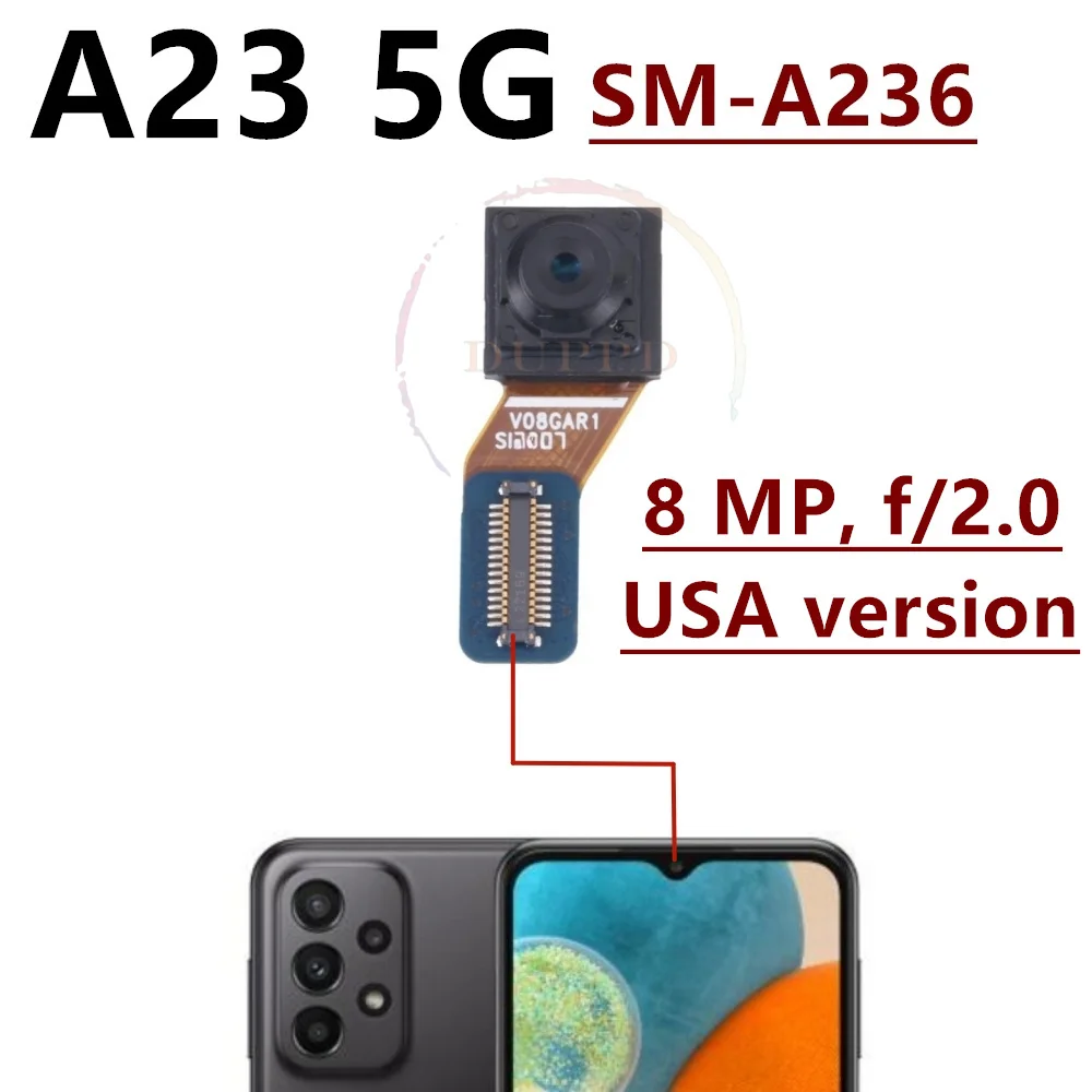 Przednia Tylna Kamera Do Samsung Galaxy A23 4G/5G A235F A236B A236U Moduł Głównej Kamery Tylnego Obrazu Z Taśmą Flex