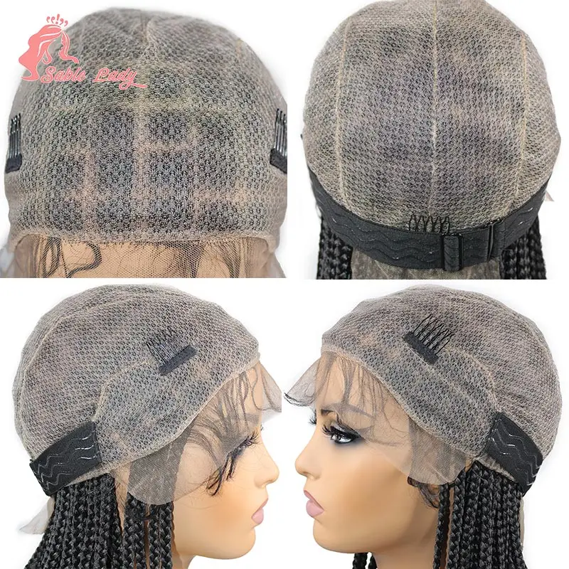 Korte Synthetische Pruiken Voor Vrouwen 10 "Klassieke Duurzame Korte Bob Full Lace Frontale Kleine Doos Gevlochten Pruiken Cool Haar Licht Gewicht