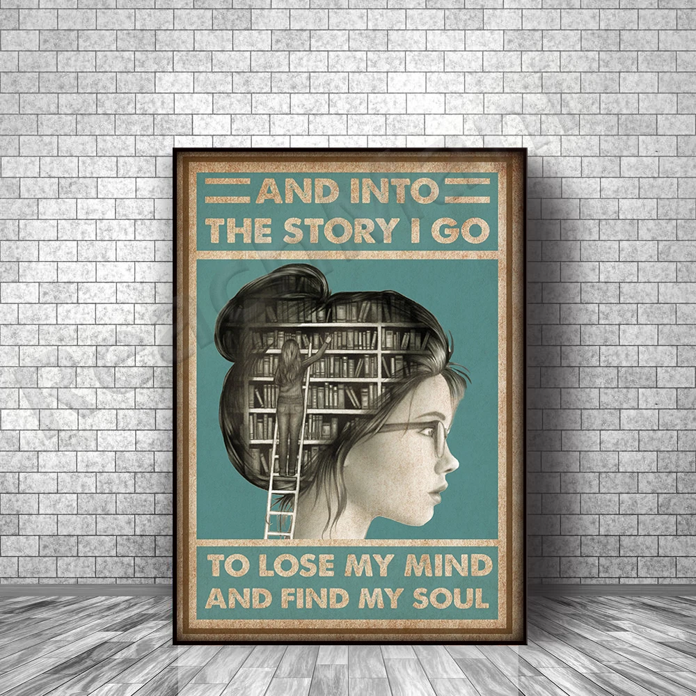 

In History I'll Lose My Mind and Find My Soul Poster Book Lover Living Home Decor Wall Art Posters