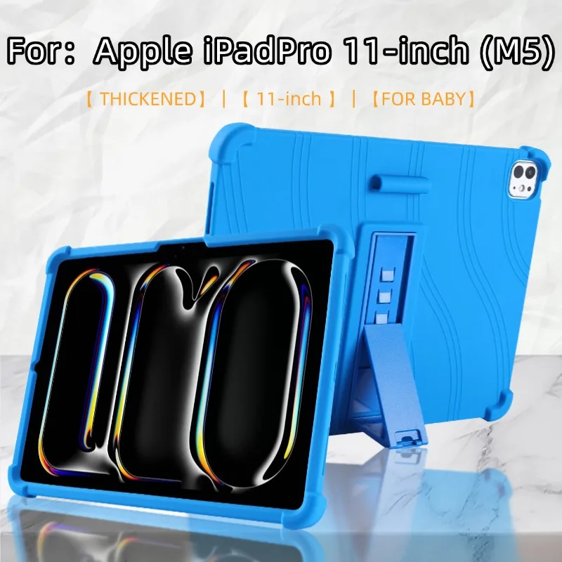 

Чехол для Apple iPad Pro 11 2025 M5 M4 2024 11 дюймов A3358 A3359 A2837 A3006, противоударный чехол для планшета, силиконовая подставка, защитный чехол