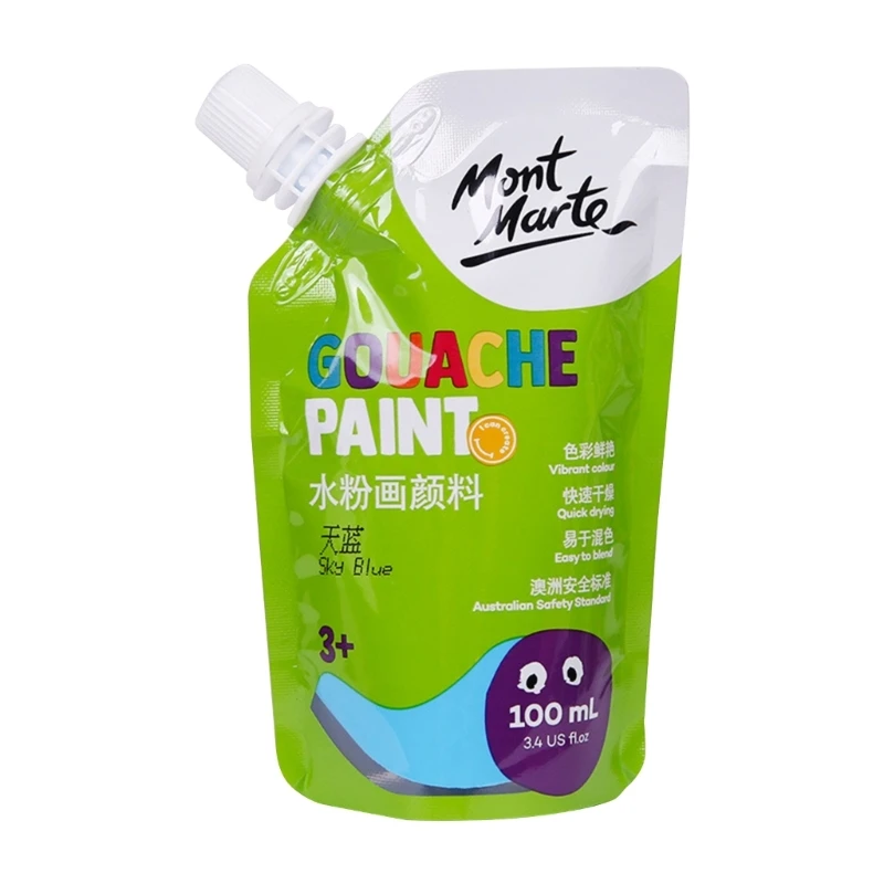 11 màu Gouache Paint 100ml Túi đựng trong túi Màu nước Sắc tố phong phú, không độc hại