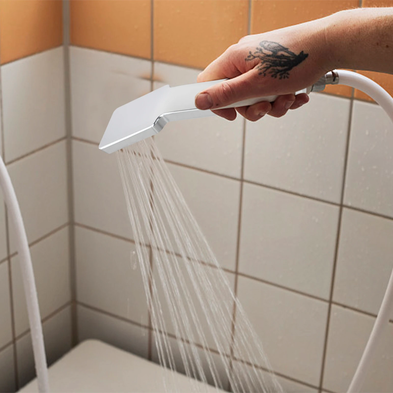 Bathroom Shower Sprayer with Handheld Design and Rainfall Spray Mode Made from ABS Material with Chrome Plated