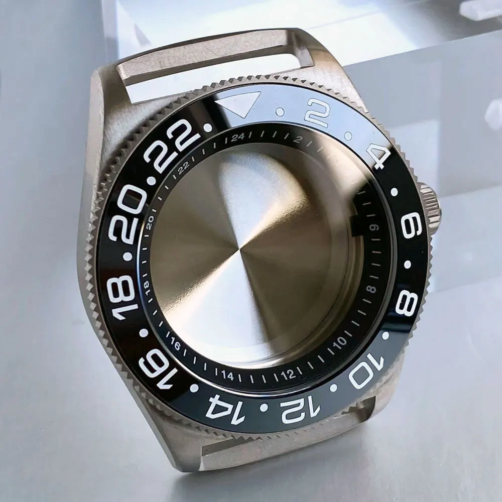 Titanium 42mm Diving Tactical Frog Watch Case Sapphire Glass 20ATM Fit for GMT NH34 NH35 ETA PT5000 Automatic Watch Steel Back