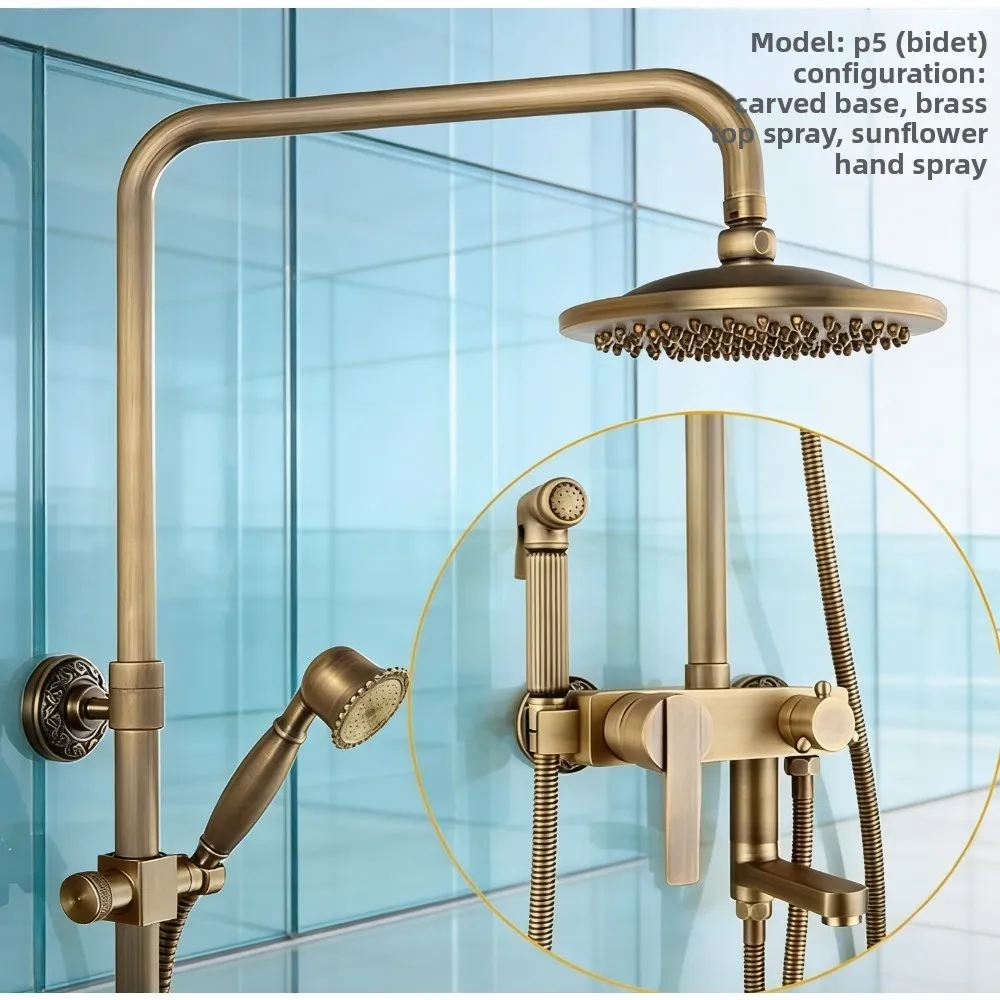 

Душевой набор Дождевая ванна Душ с ручным краном Латунный дождь