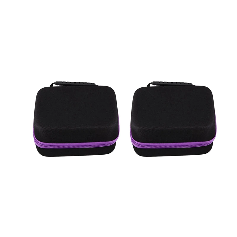 2X 6Colors Essential Oil Case 30 Bottles 10Ml Perfume Oil Essential Oil Box Travel Portable Bag Purple