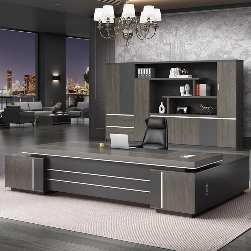 Simple Modern Office Desk Stand Up Storage Executive Organizer Luxury Desks Reception Monitor Stand Modern Bureau Furniture