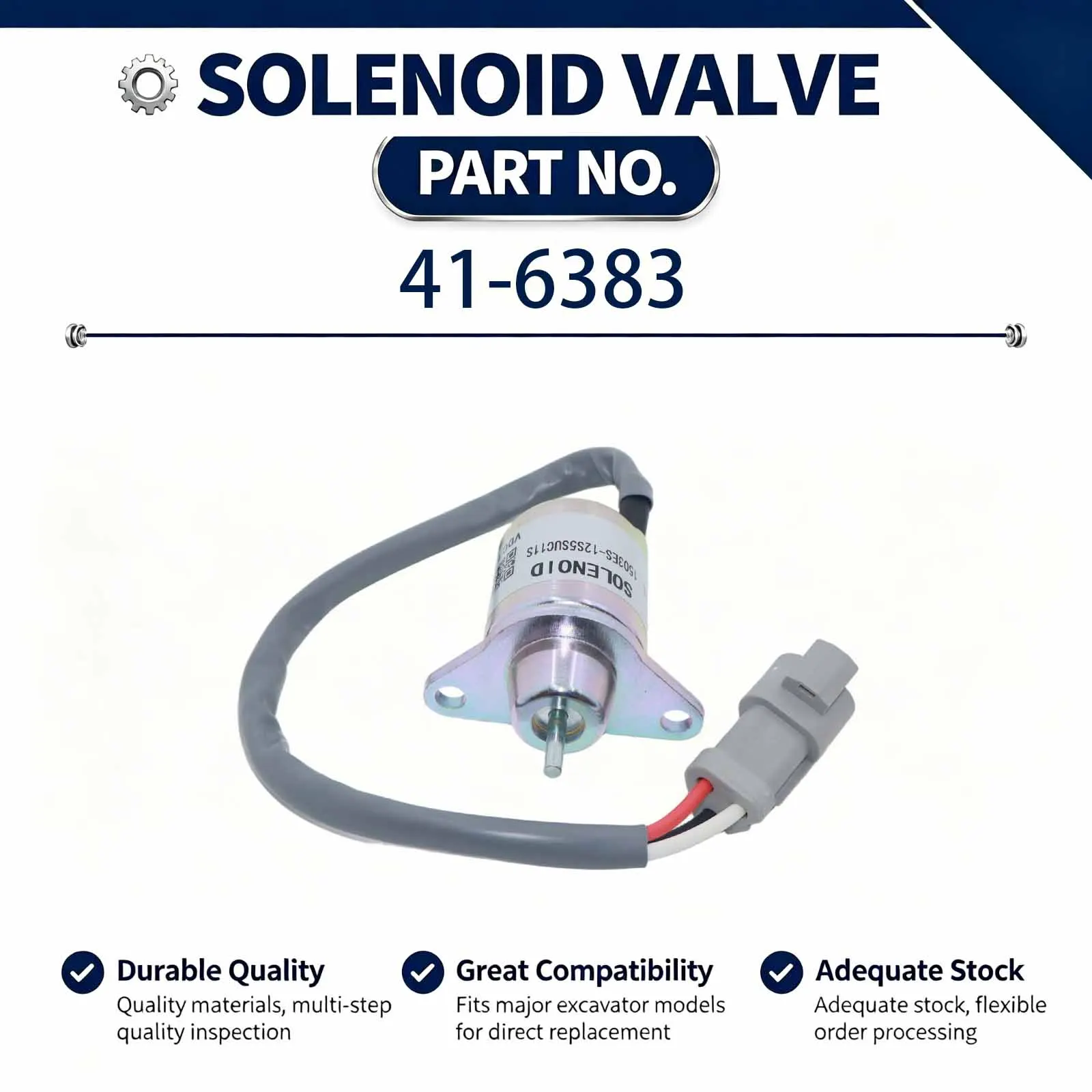41-6383 12V Solenoid valve Compatible for  Yanmar 3TNE72 3TNA72 4TNE84 4TNE88