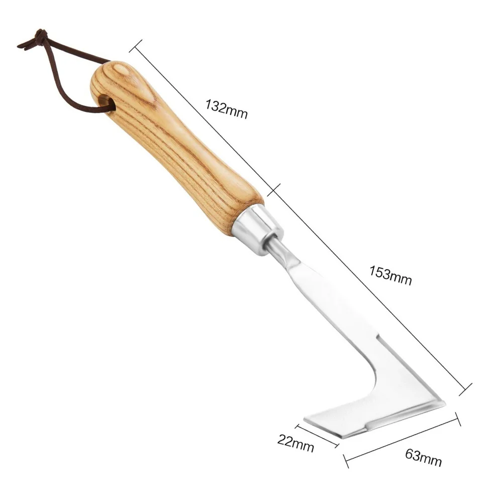 1 Pcs Weeding Sickle with Wooden Handle Crack Weeder Gardening Hand Tools Gardening Sickle for Lawn Patio Terrace Sidewalk Farm