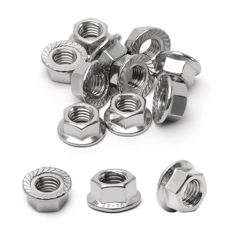

ABRB-Serrated Flange Hex Nuts Hexagon Flange Nuts, Locknuts Replacement Nut For DIY Home Mechanism