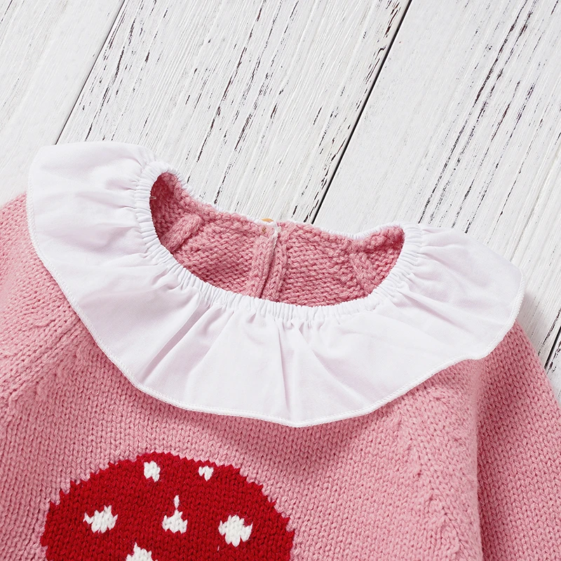 Baby Clothes Set Knitted Infant Girls Pullover +Pants Long Sleeve Autumn Newborn Solid Tops +Fashion Cute Mushroom 2pc Playsuit