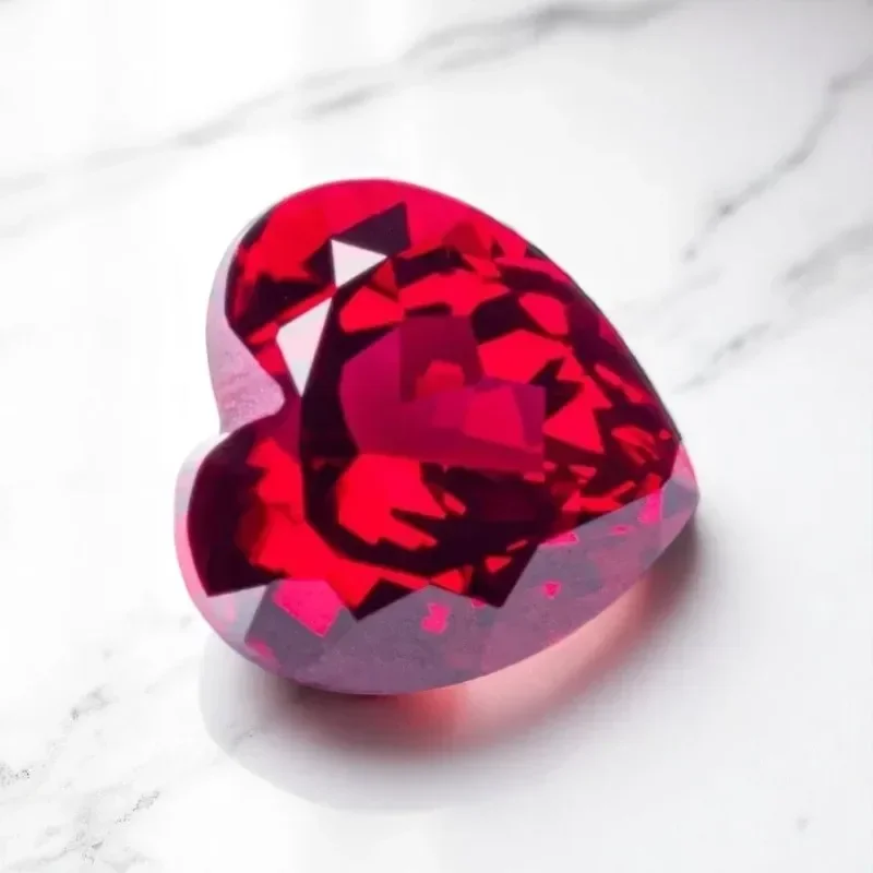 

Heart Shape Pigeon Blood Color Lab Grown Ruby VVS1 Gemstone for Charms Diy Jewelry Making Pendant Selectable AGL Certificate
