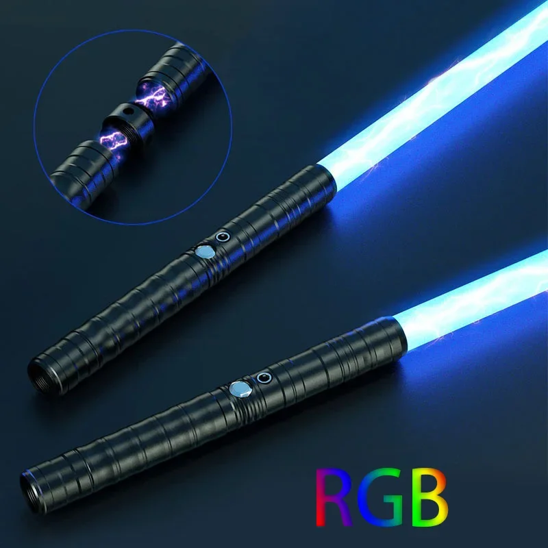 80cm lightsabre charging toy two in one switchable lighting and full metal sound handle rgb cosplay stage props lightsaber