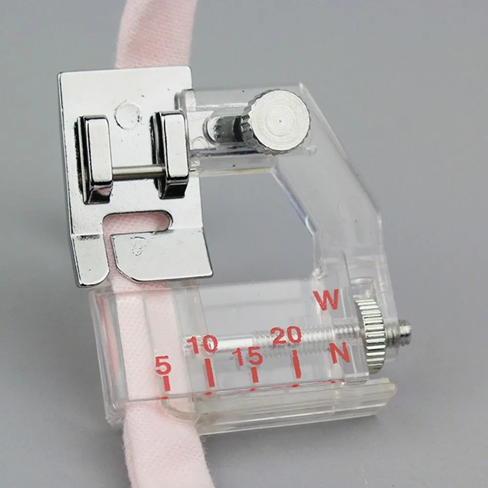 5mm-20mm Bias Tape Binding Foot Multifunctional Adjustable Sewing Machines Presser Foot Silver Metal Bias Tape Presser Foot