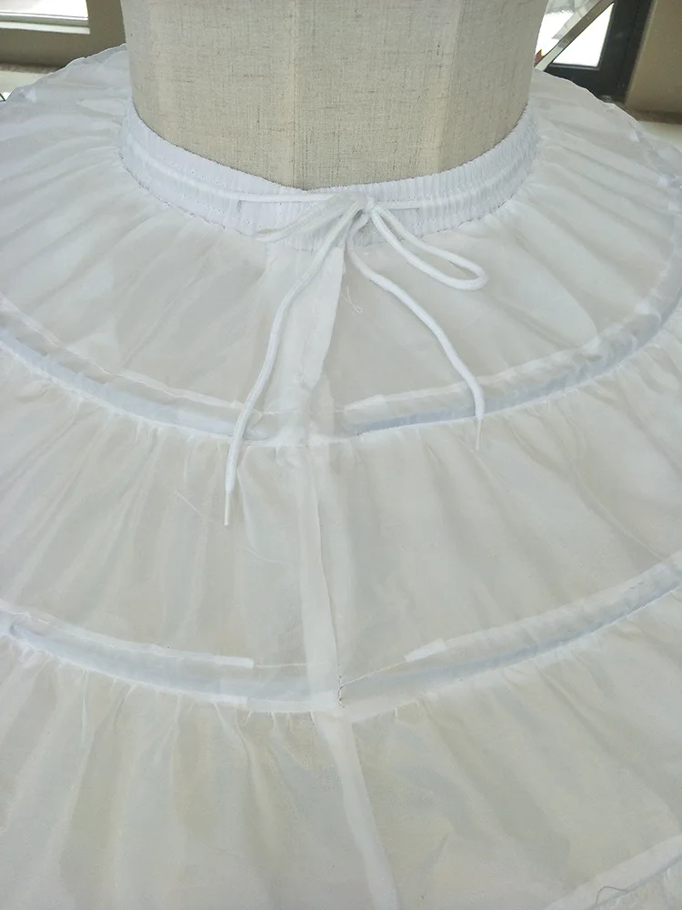 Petticoat Meisje 3 Lagen Hopless Drie Lagen Netto Witte Baljurk Bloem Meisje Jurk Crinoline Voor Bruiloft Feest Onderrok