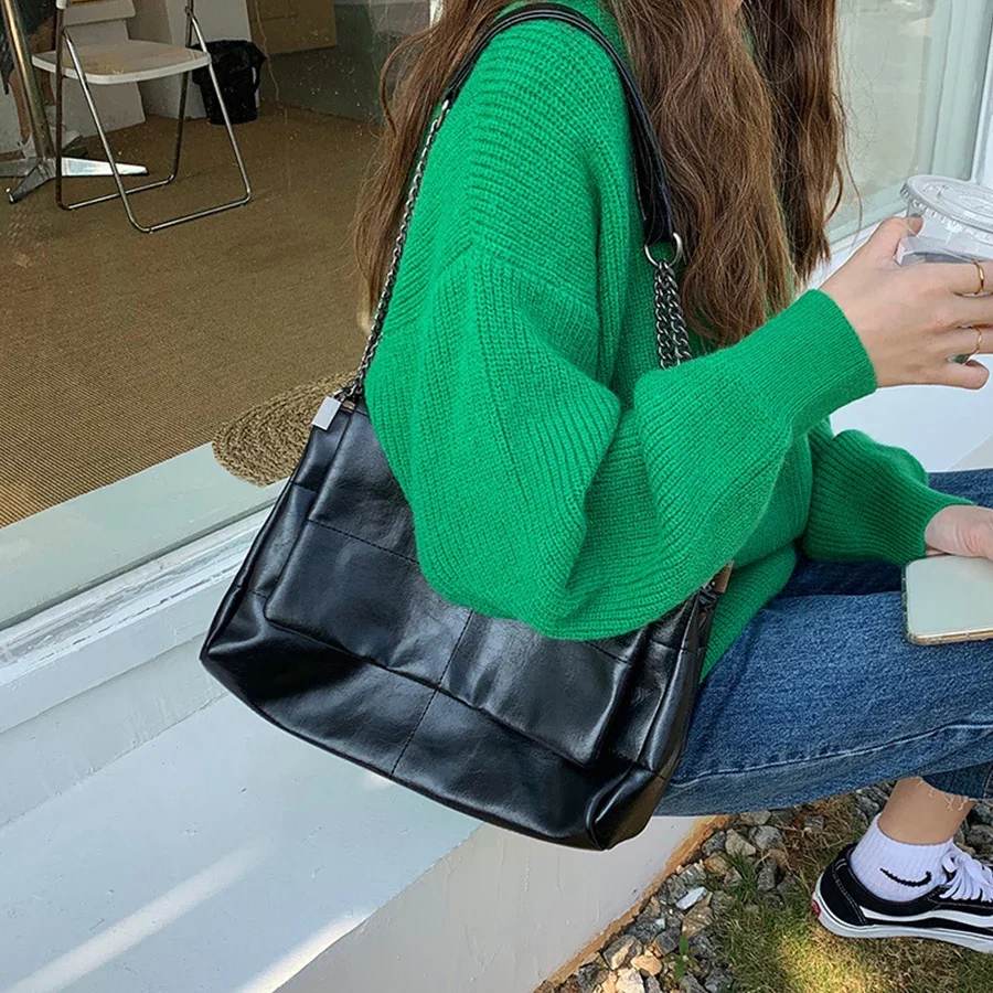 

Large Capacity Commuting Handbag New Spring/Summer Women's Chain Tote Bag High-End Fashionable Flap Single Shoulder Underarm Bag