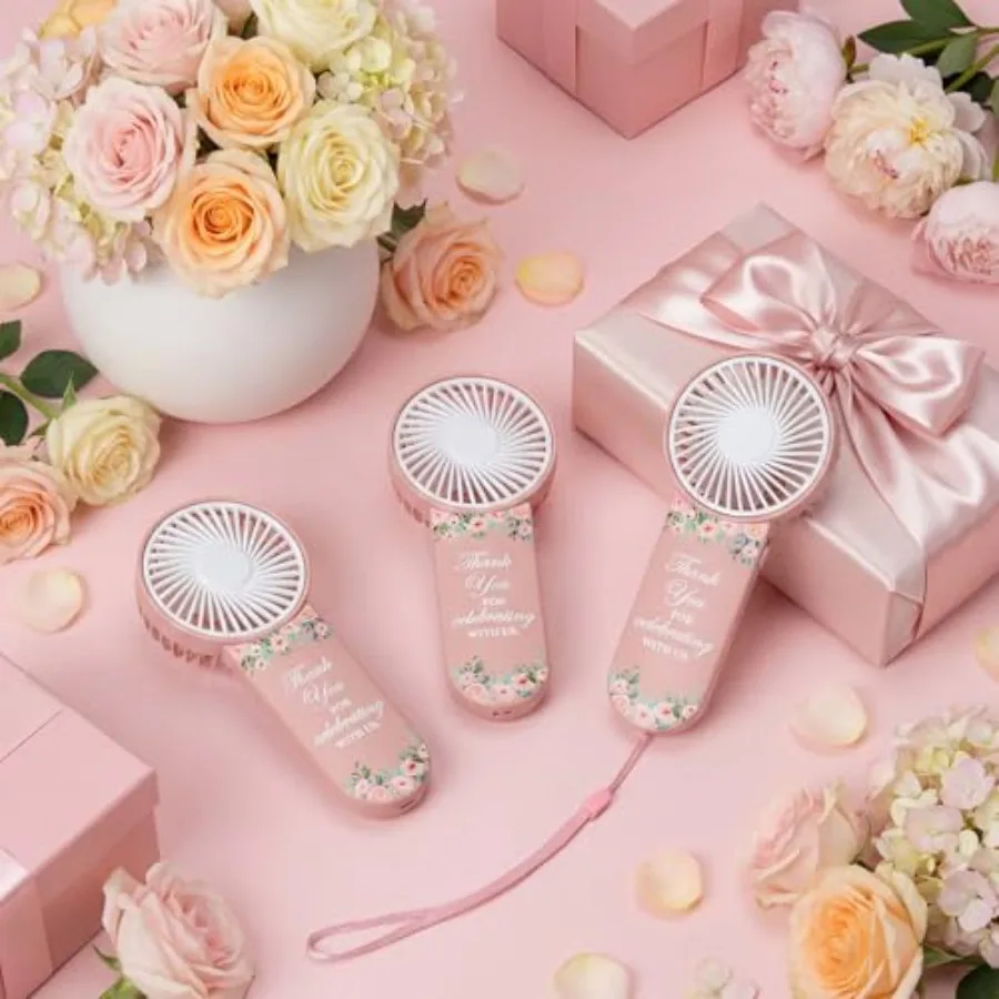 50pcs Wedding Handheld Fans for Guest Mini Portable Fans Bulk Thank You for Celebrating with Us Gifts for Summer Bridal Shower view 4