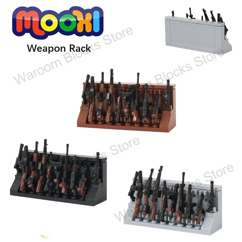 MOC0016 Military Series Pistol Gun Rack Building Block War Weapon Accessories Soldier Compatible Figure Toys For Children Gifts