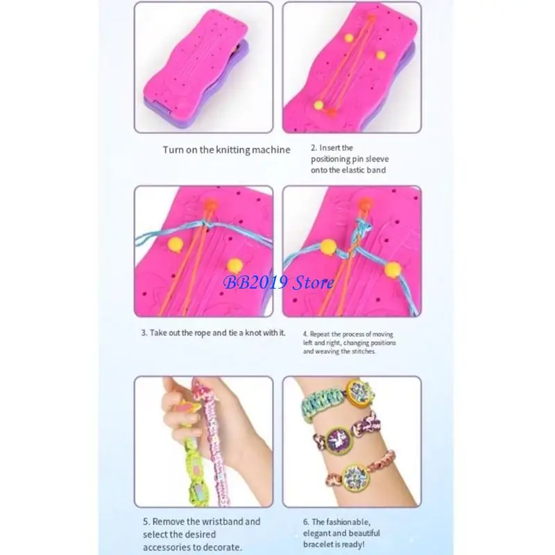 Q0KB Interaktywny zestaw do rękodzieła bransoletki przyjaźni dla dzieci Dziewczyna Edukacyjny projekt artystyczny Materiały do