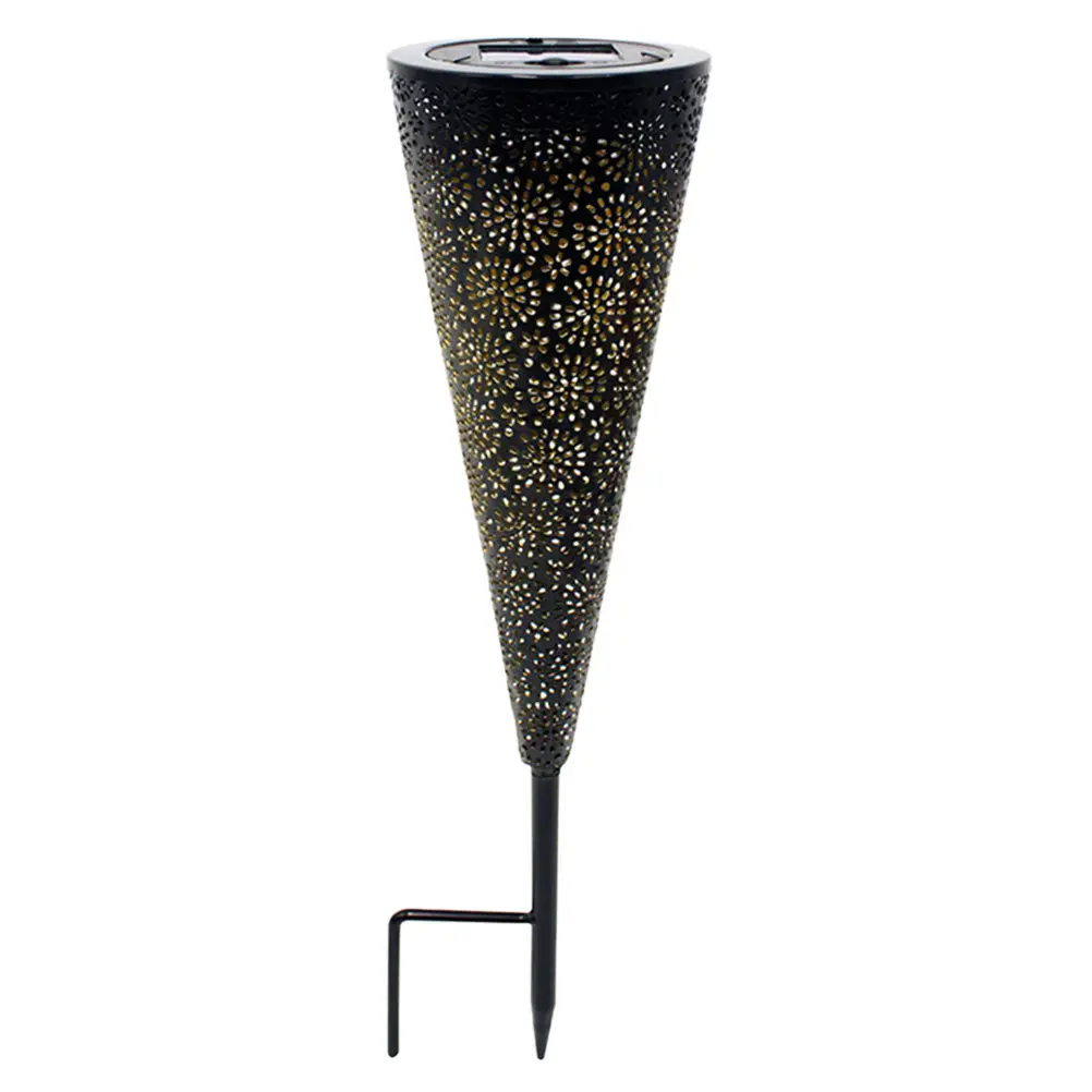 

1Pcs Lawn Light Solar LED Cone Shaped Hollow Metal Outdoor Yard Light Garden Pathway Decorative Waterproof Outdoor Solar Garden