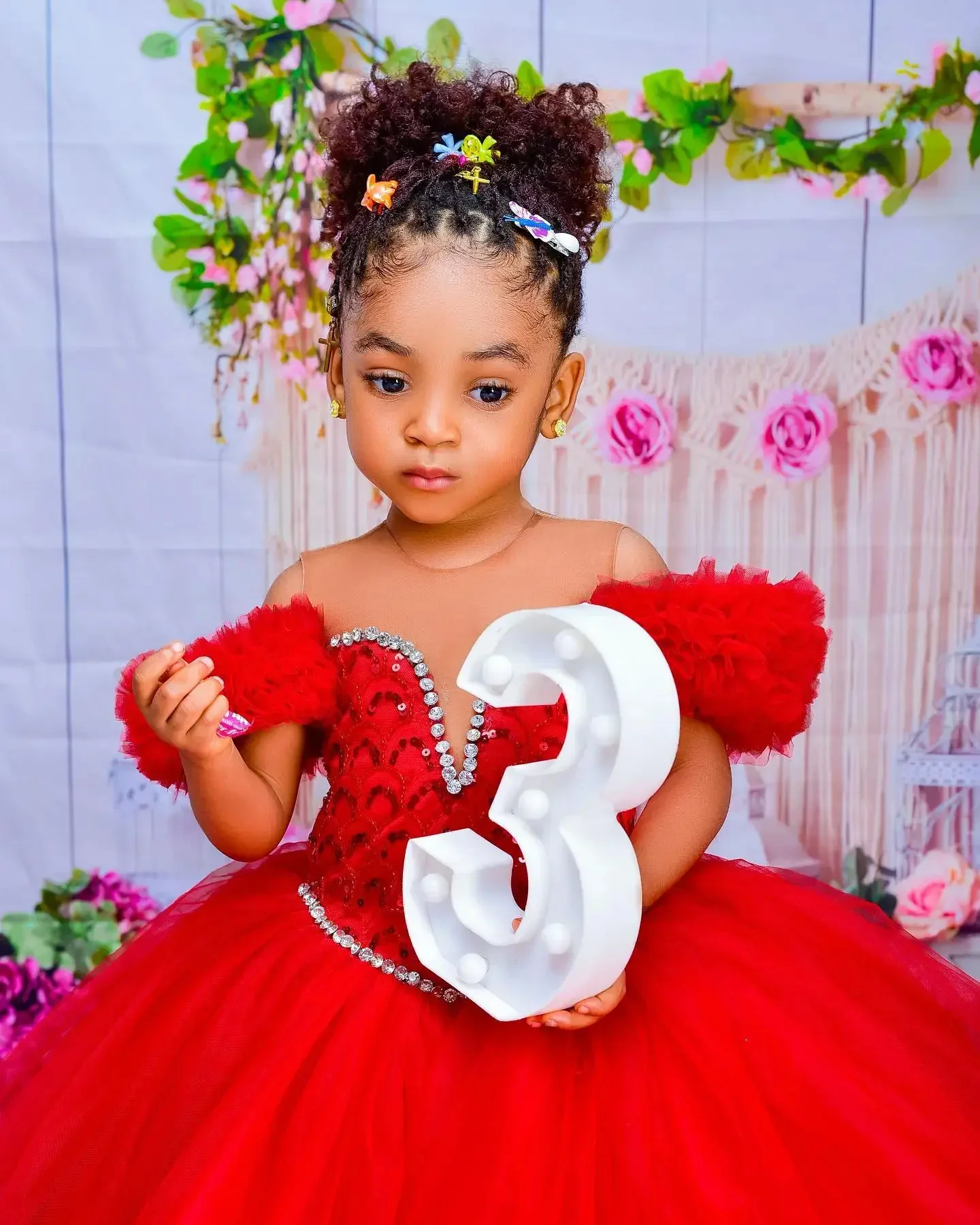 

Flower Girl Dress Sheer Neck Pleated Ruffles Tiered Tulle Sequins Ball Gowns for Wedding Kids Birthday First Communion Dress