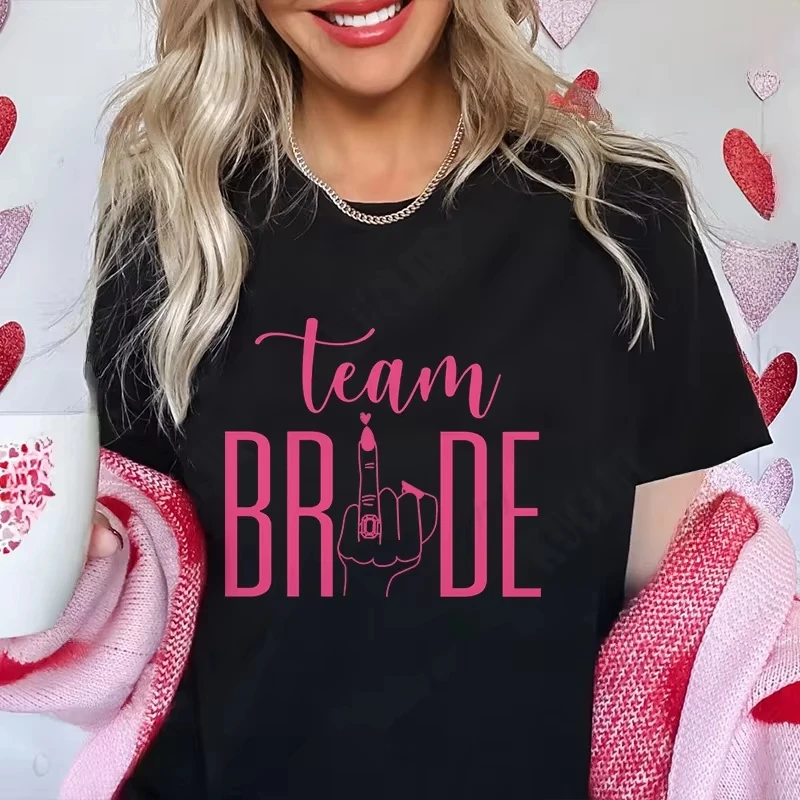 المرأة حلقة نمط بلايز فريق العروس تي شيرت الفتيات العازبة وداع العازبة حفلة العازبة حفلة الدجاجة منامة #3