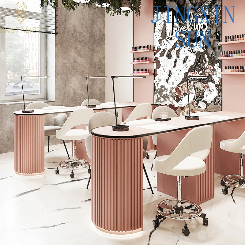 Custom Pink Beauty Salon 3D In - Interior Design Nail Salon 评论和价格