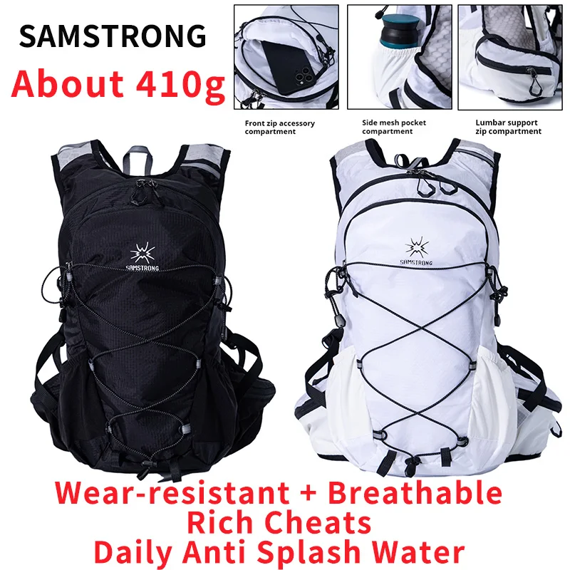 

SOMSTRONG Cycling Bag Wear-Resistant Breathable Rich In External Features Anti Splash Stable Adjustable Carrying System Hidden