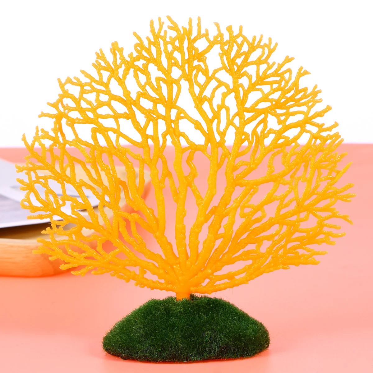

Artificial Coral Orange Soft Flexible Lifelike Aquarium Decoration Fish Tank Coral Ornament Fluorescent Tree Decor