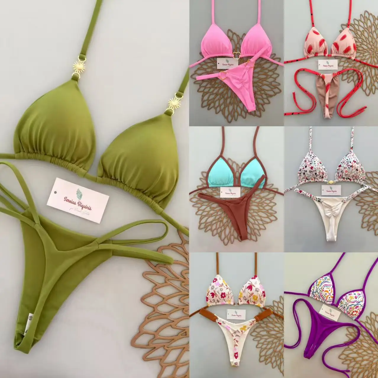 2026 Sexy Bikini Package Separate Women's Vacation Beach Swimwear with Chest Pad No Brand Registered Trademark