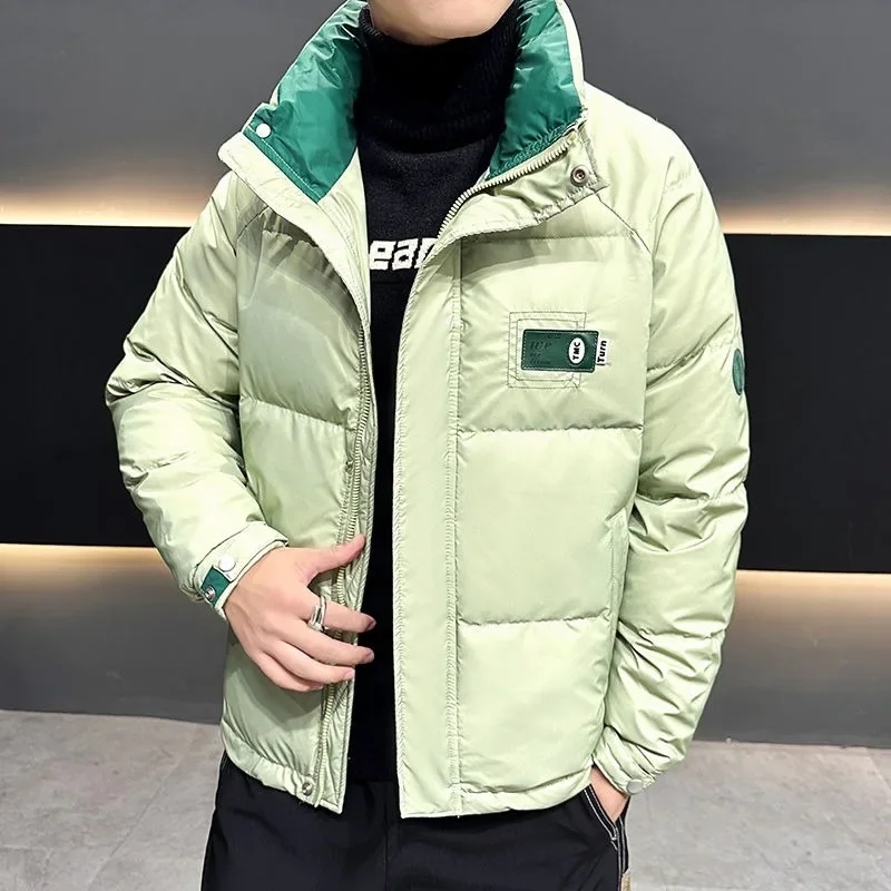 Winter New Men Down Jacket Young Male Stand Collar Handsome Large Size Outcoat Thickened Warm Fashion Casual Versatile Outerwear