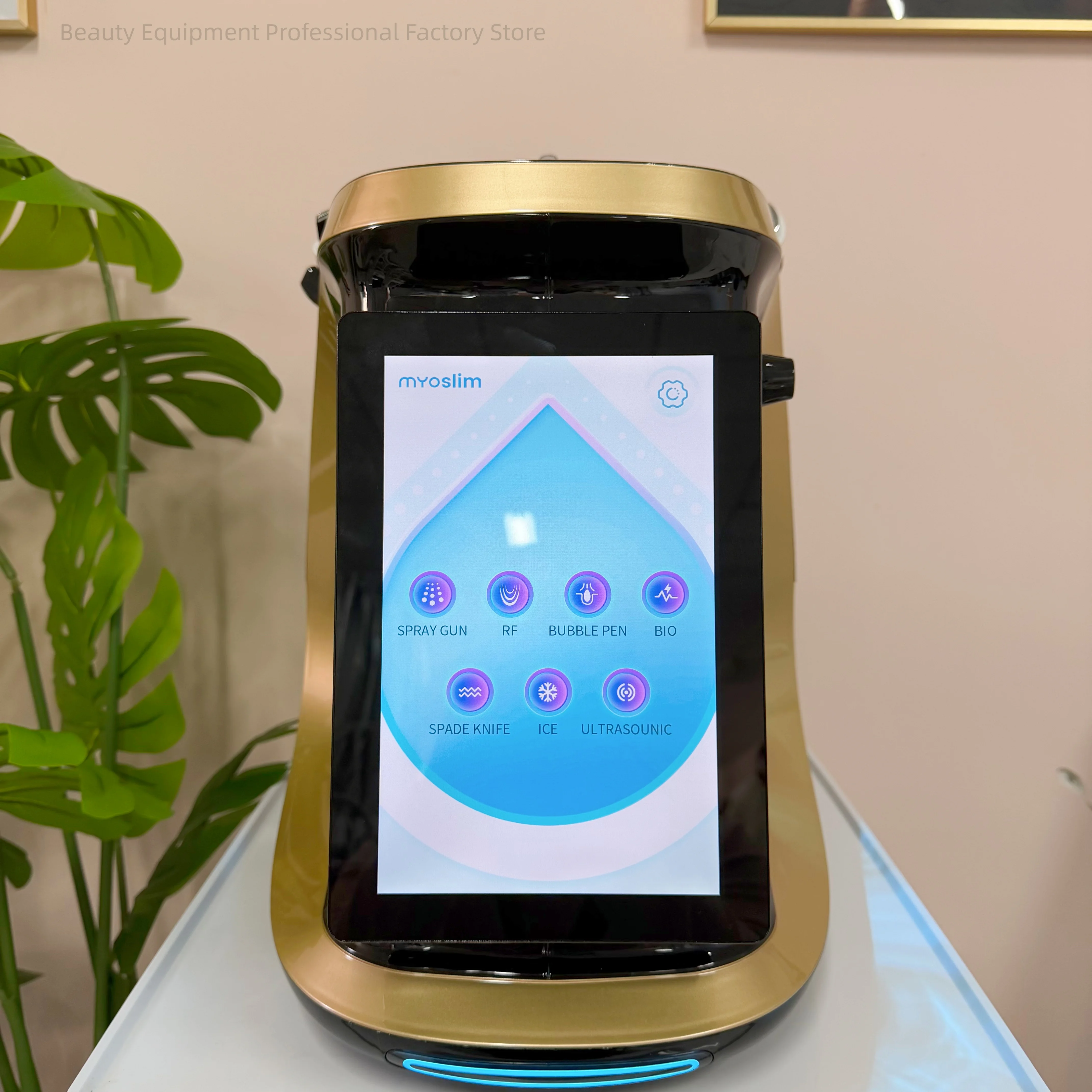 جهاز ذكي للعناية بالبشرة متعدد الوظائف باللون الأزرق الجليدي، جهاز أكسجين مائي 7 في 1، جهاز تنظيف الوجه، تنظيف عميق للوجه #3