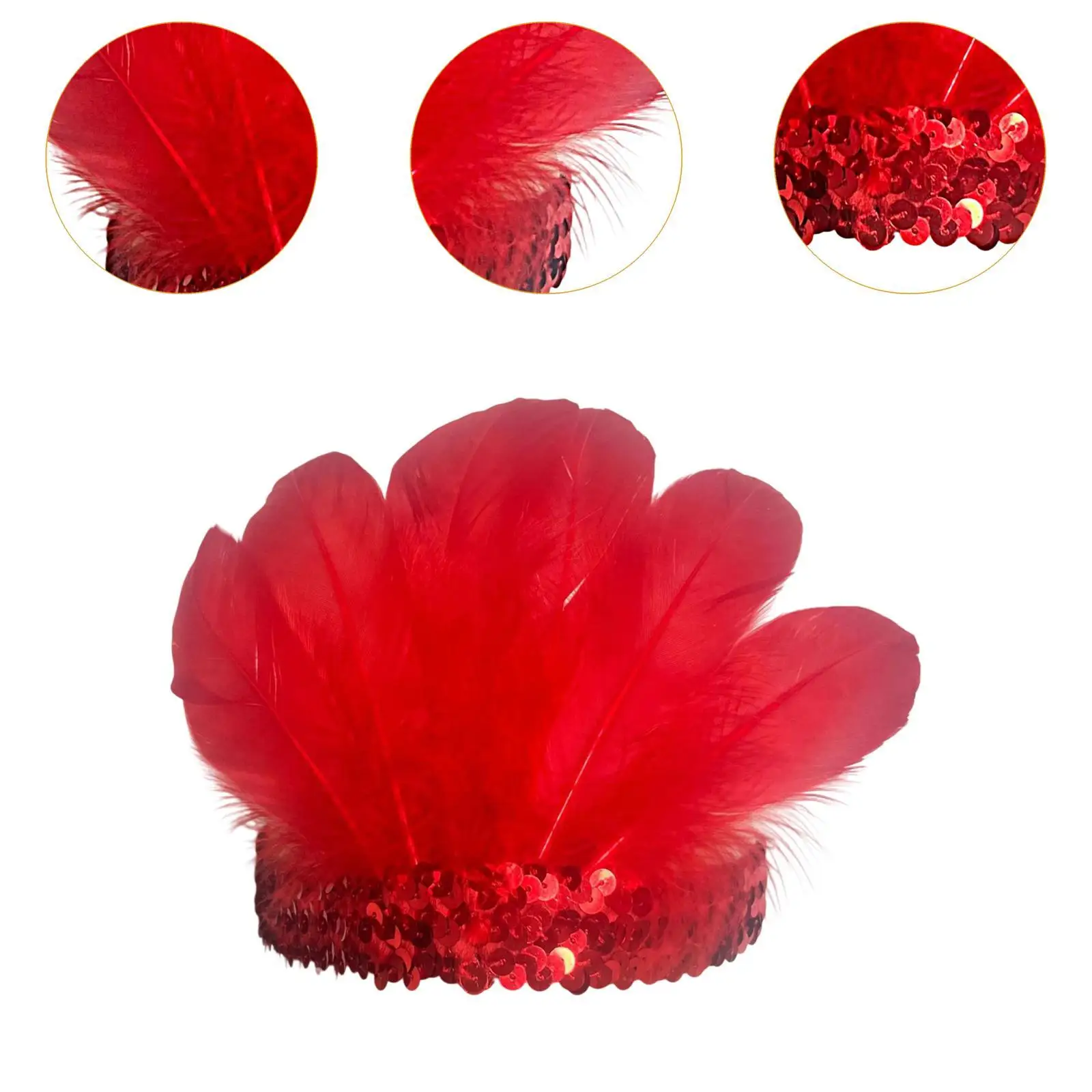 Feather Headband ตกแต่งเครื่องแต่งกายอุปกรณ์เสริมผม Feather Headpiece สําหรับคอสเพลย์เต้นรํา Carnival Stage Performance Party