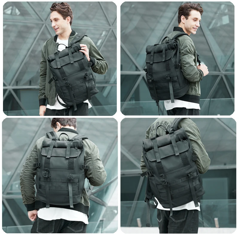 New 30L Convertible Shape Men\'s Backpack  Fashion 17inch Laptop Bag for Teenagers Travel Commuting Male Nylon Duffle Bag