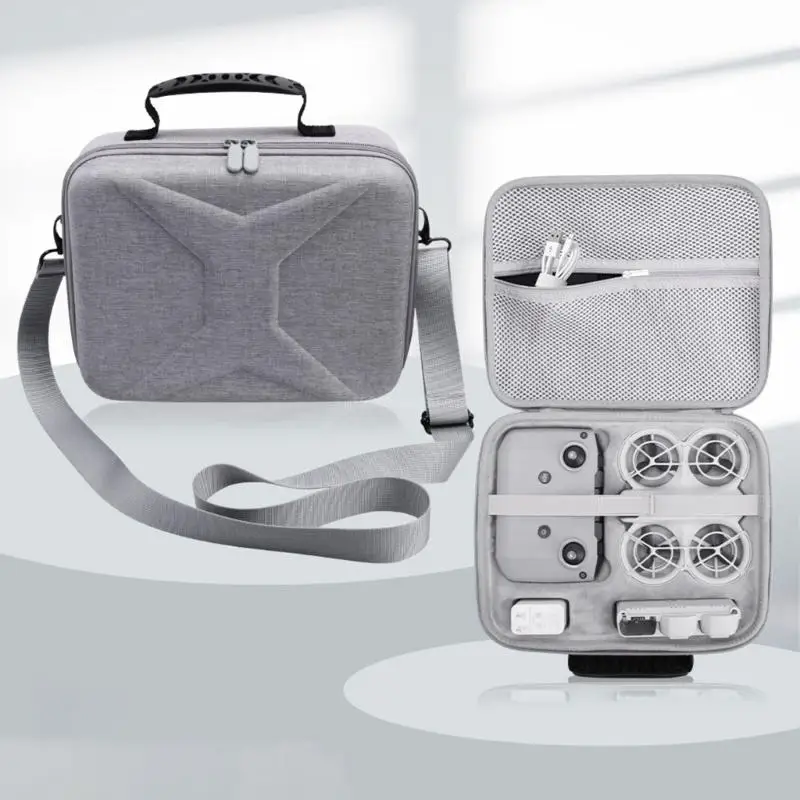 Travel Carrying Case Container Box for Quadcopter Portable Storage Bag Organiser with Multiple Compartment Gray