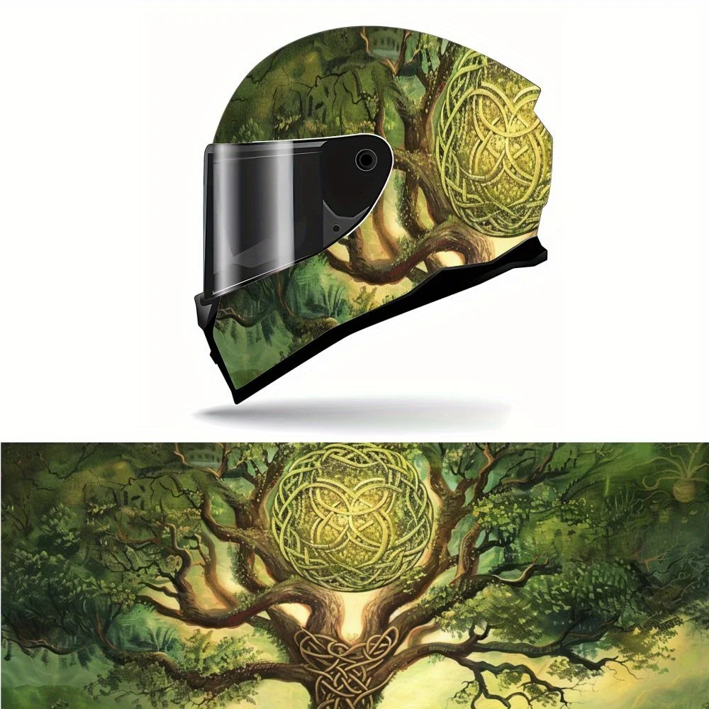 

Mythical World Tree Print Full Helmet Wrap Sticker Motorcycle Helmet Racing Graphic Decal Vinyl Wrap Helmet Decorative Sticker W