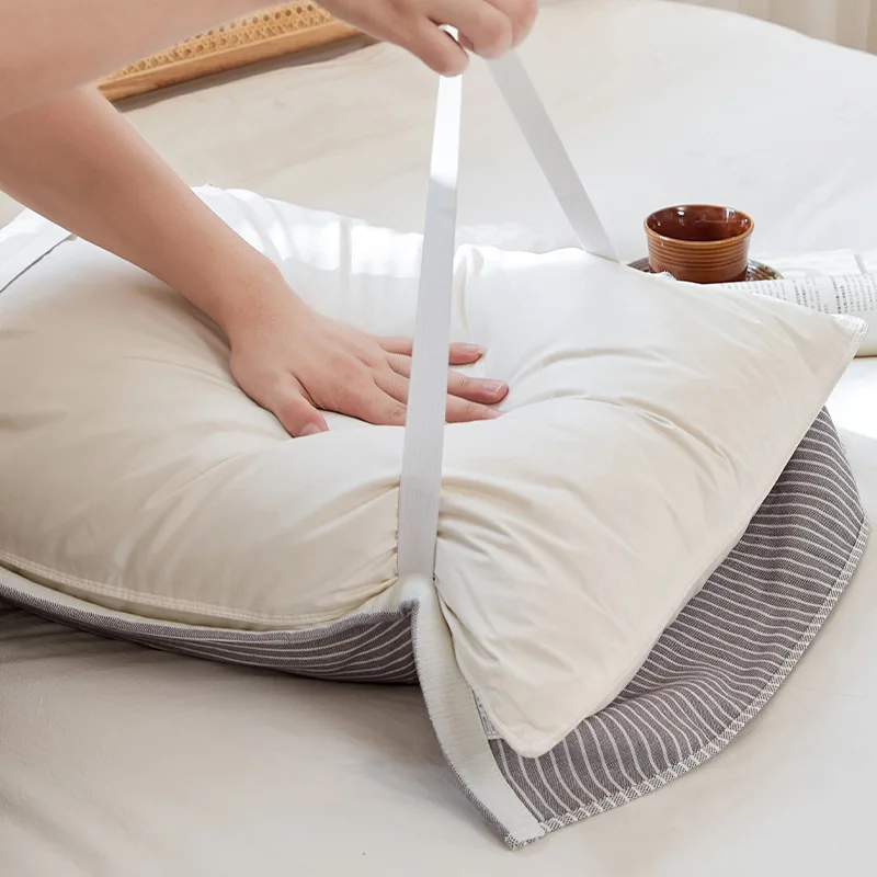 2PCS Traditional Style Sweat Absorbent Home Use Pillow Towels Double Sided Anti Slip Non Detachable Pillow Cover Scarf Pair Set