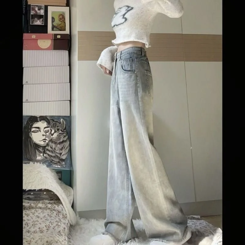 

Широкие брюки, плиссированные женские весенние фланелевые нежные легкие брюки с драпировкой для колледжа, удобные брюки Highstreet Harajuku