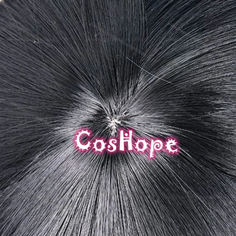 IDV 미스 석류 플레이트 코스프레 가발 어린 소녀 65cm 긴 검은 가발 코스프레 애니메이션 의상을위한 내열성 합성 가발