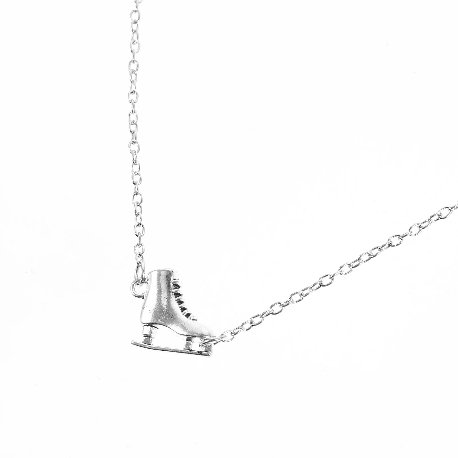 

Ice Skate Necklace Pendant Skating Metal Chain Chic Winter Accessories Shoes Jewelries Figure for Girls