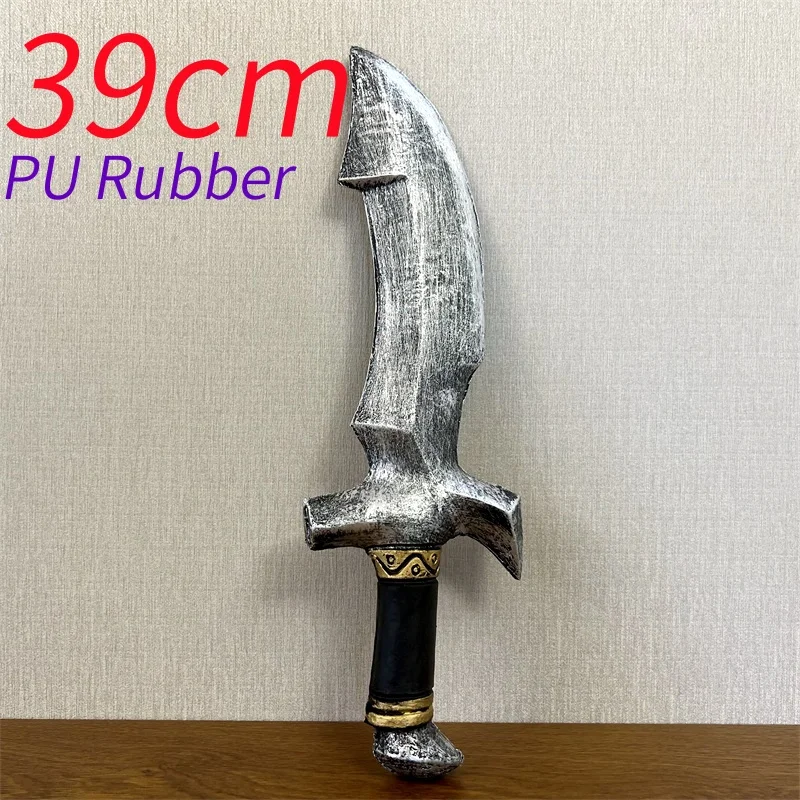 

1:1 Silver Dagger Stage Prop Halloween Role Playing Cosplay Knife PU Weapons Model Toy Outdoor Game Gifts