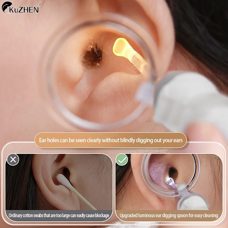 Ear Cleaning Tool Ear Picker With Light Ear Cleaner Wax Removal USB Rechargeable Ear Wax Remover Set Portable