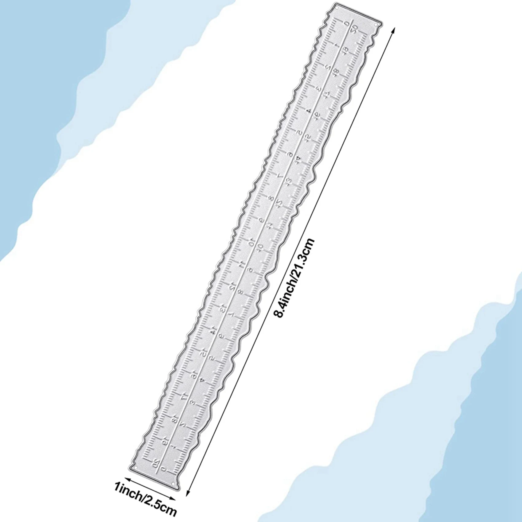 ไม้บรรทัดโลหะขอบไม่เรียบ 8.4 นิ้ว 6 ชิ้น สำหรับทำการ์ด งานประดิษฐ์ตกแต่ง งานฝีมือ อุปกรณ์สำนักงานและโรงเรียน