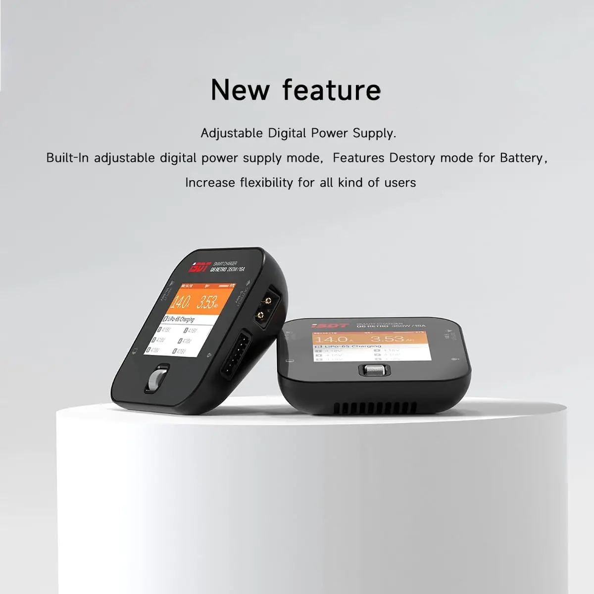 ISDT Q6 Retro 350W 16A Smart RC Charger 2-6S LiPo Balance Charger Discharger LiHV Li-ion LiFe NiMH Battery LCD Display RC Hobby