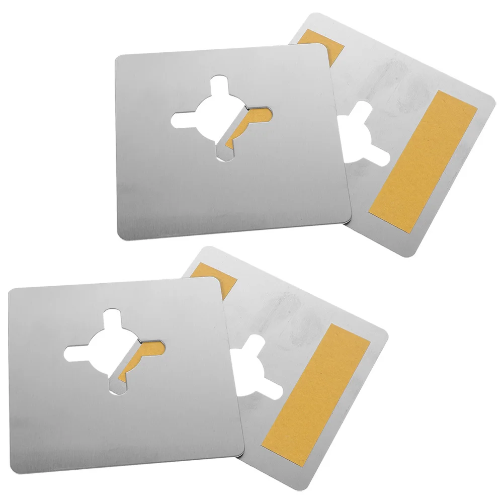 4 قطعة لوحات تعزيز قفل الباب الفولاذ المقاوم للصدأ ديدبولت غطاء لوحات سهلة التركيب الباب الأمامي إصلاح ديدبولت غطاء #5