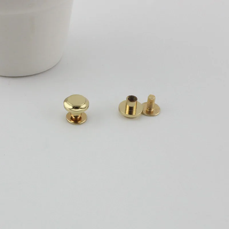 50-200pcs 5 colors 9mm copper metal base rivets round stud hardware for bags shoes purse decorative metal rivet