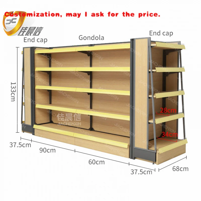 

custom.Supermarket Shelves Wooden Metal Display Racks Convenience Retail Wooden Led Light Modern Cheap and Popular Retail Store